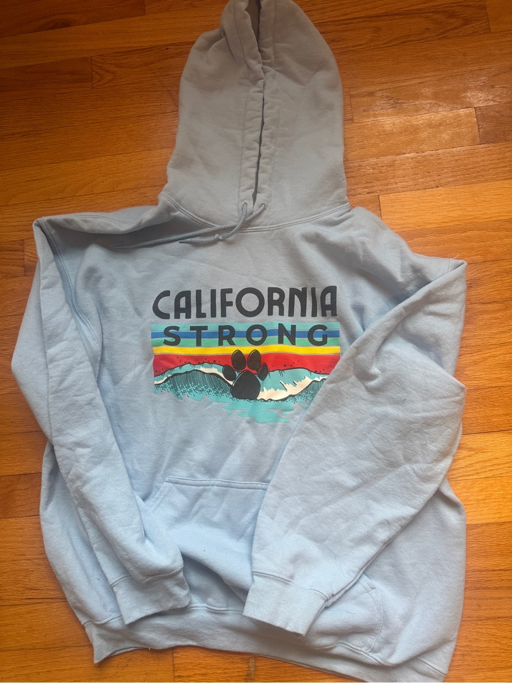 Gildan Light Blue "California Strong" Graphic Hoodie